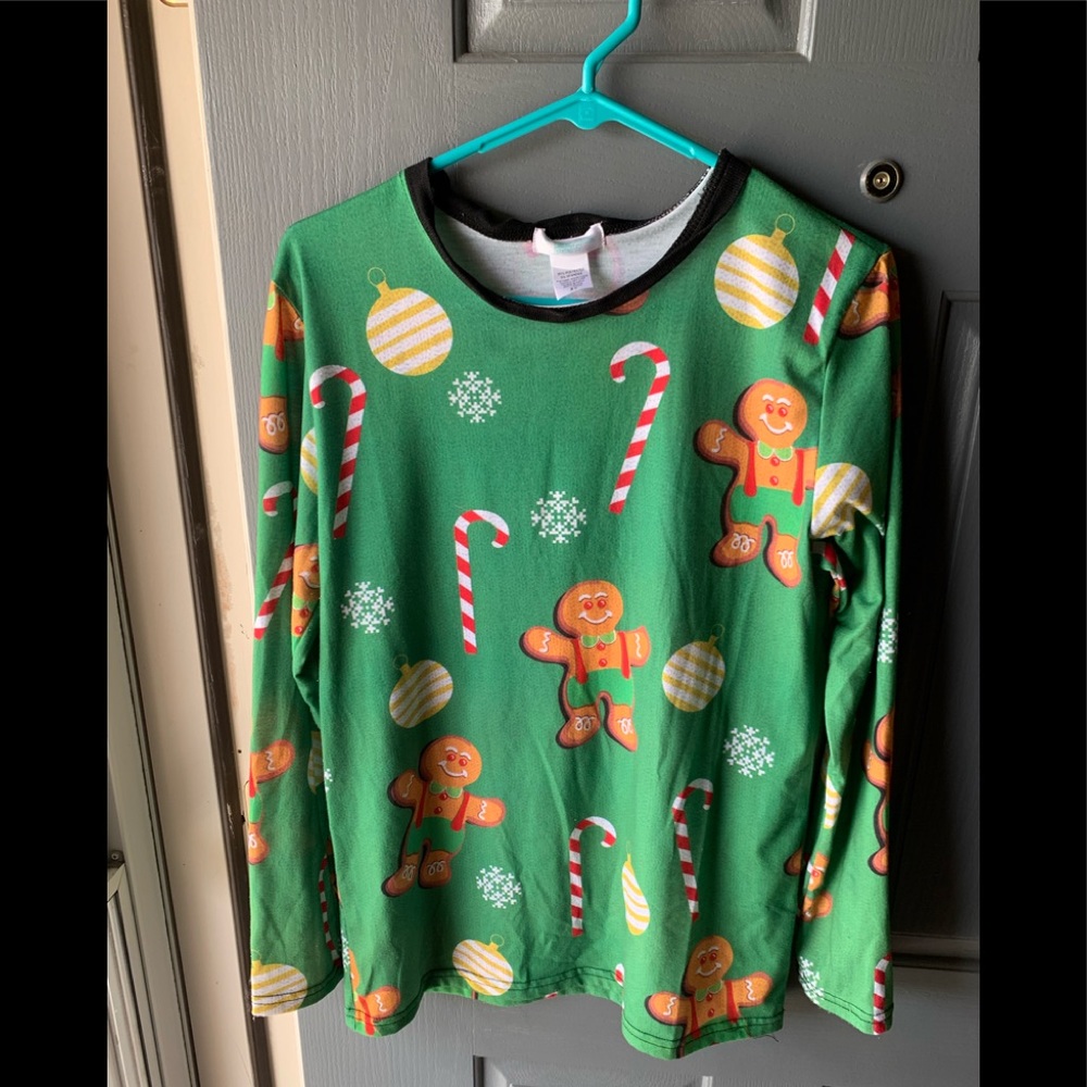 Womens ugly Christmas gingerbread shirt. Sz XS
